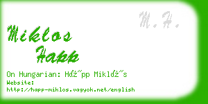 miklos happ business card